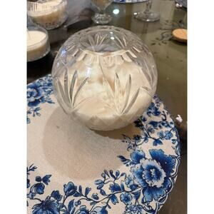 Candle in a Vintage crystal rose bowl,  Vintage Decor